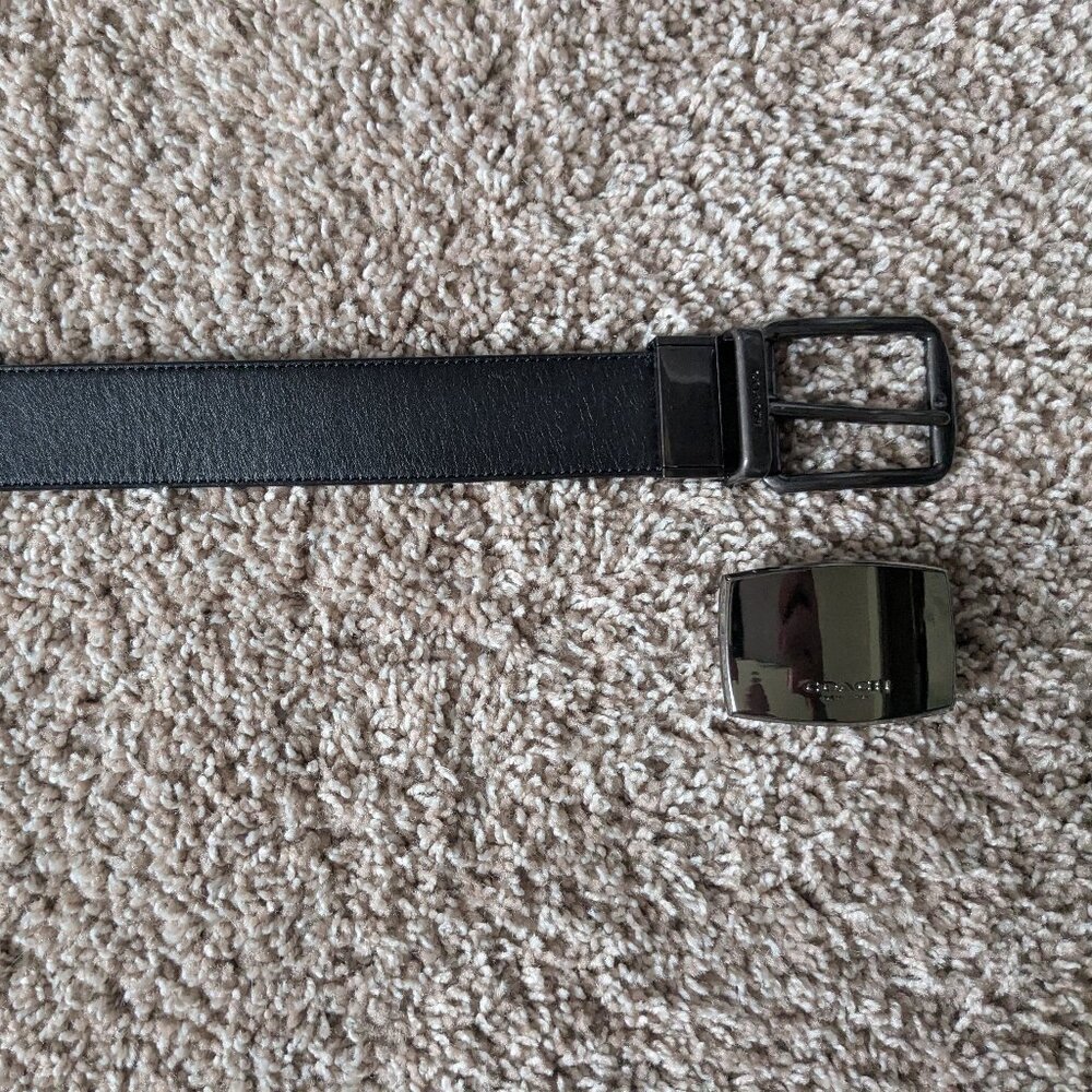 Black Men's Coach Reversible Belt